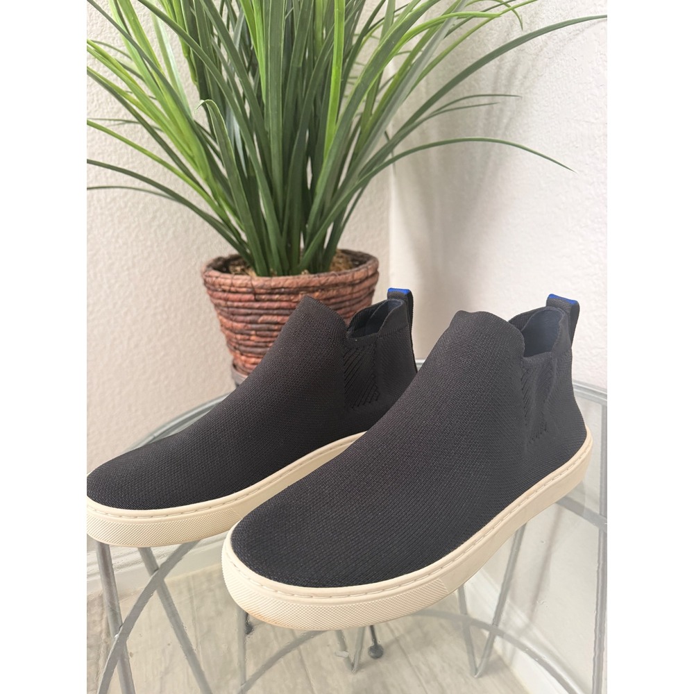 Rothy's The Chelsea Black Knit High Top Slip-On Sneakers 8.5